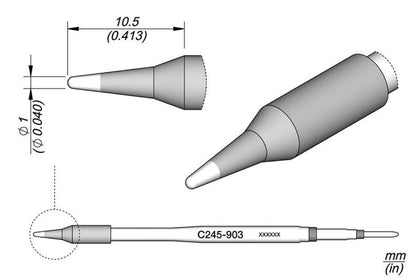 PUNTAS PARA SOLDAR JBC 245 C245903 (RECTA OVALADA)