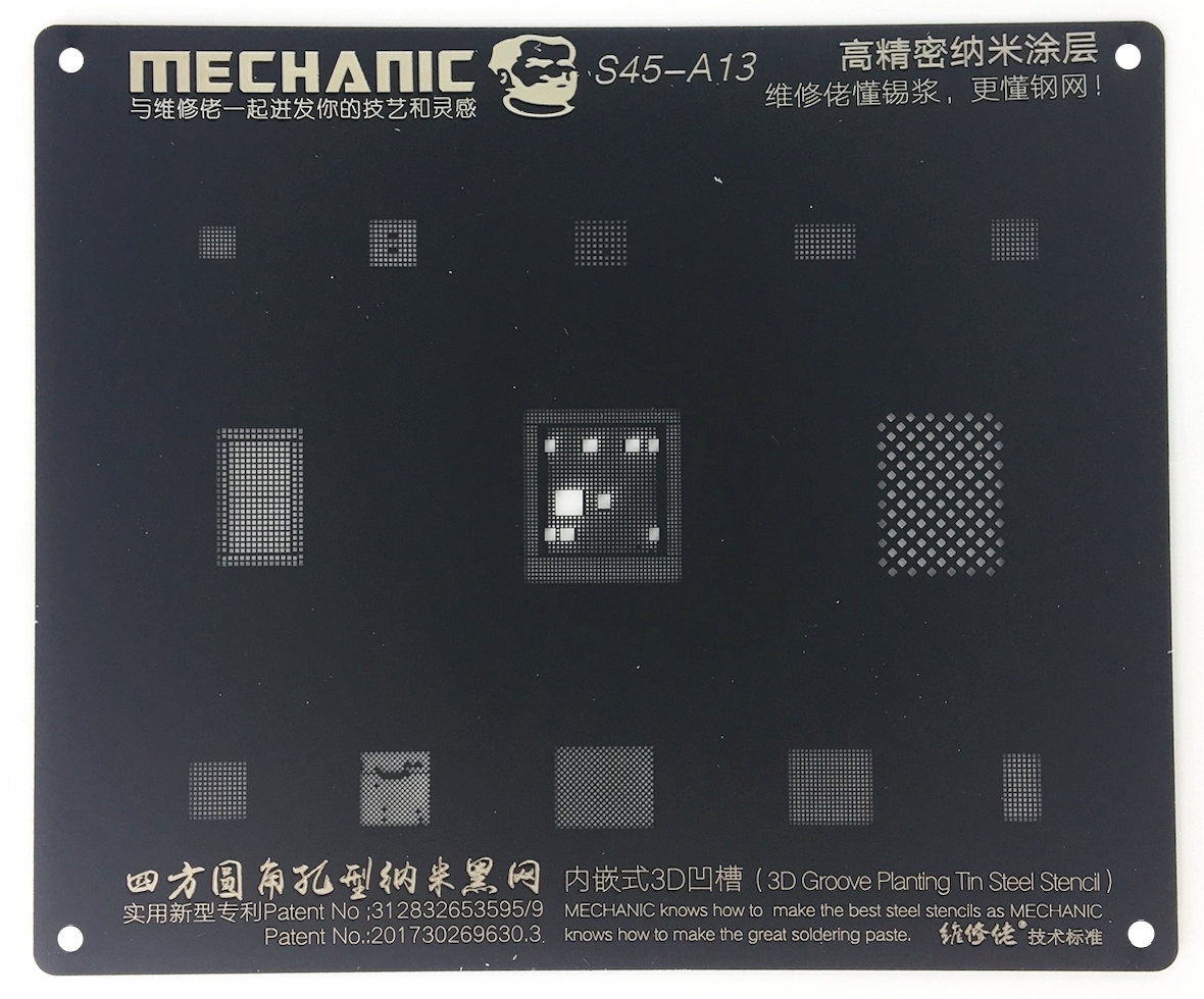 STENCIL PARA CHIP A8-A14 (iPhone) MECHANIC S45.