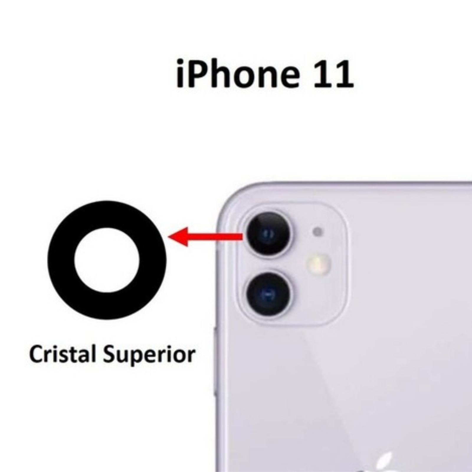 Cristal Superior de Cámara Trasera iPhone 11 y 11 Pro – Tool Room México